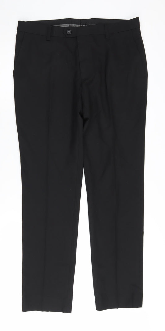Next Men's Black Regular Fit Trousers Size 34