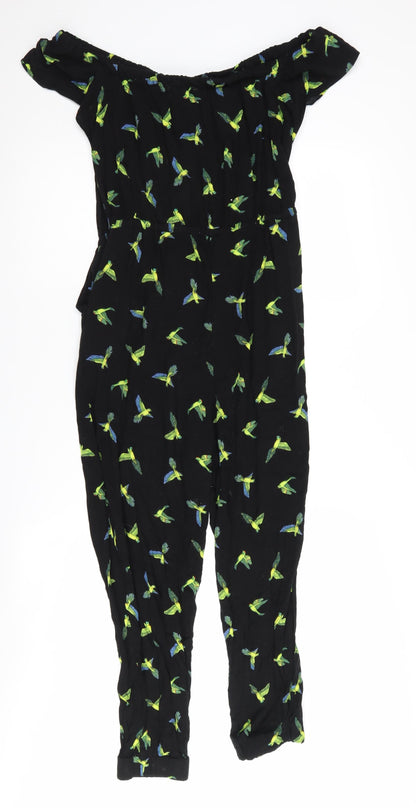 Oasis Women's Black Animal Print Jumpsuit Size 10