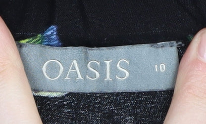 Oasis Women's Black Animal Print Jumpsuit Size 10