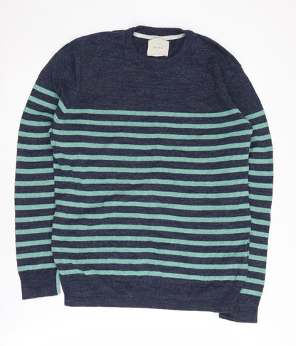 White Stuff Men's Blue Striped Pullover, Size S