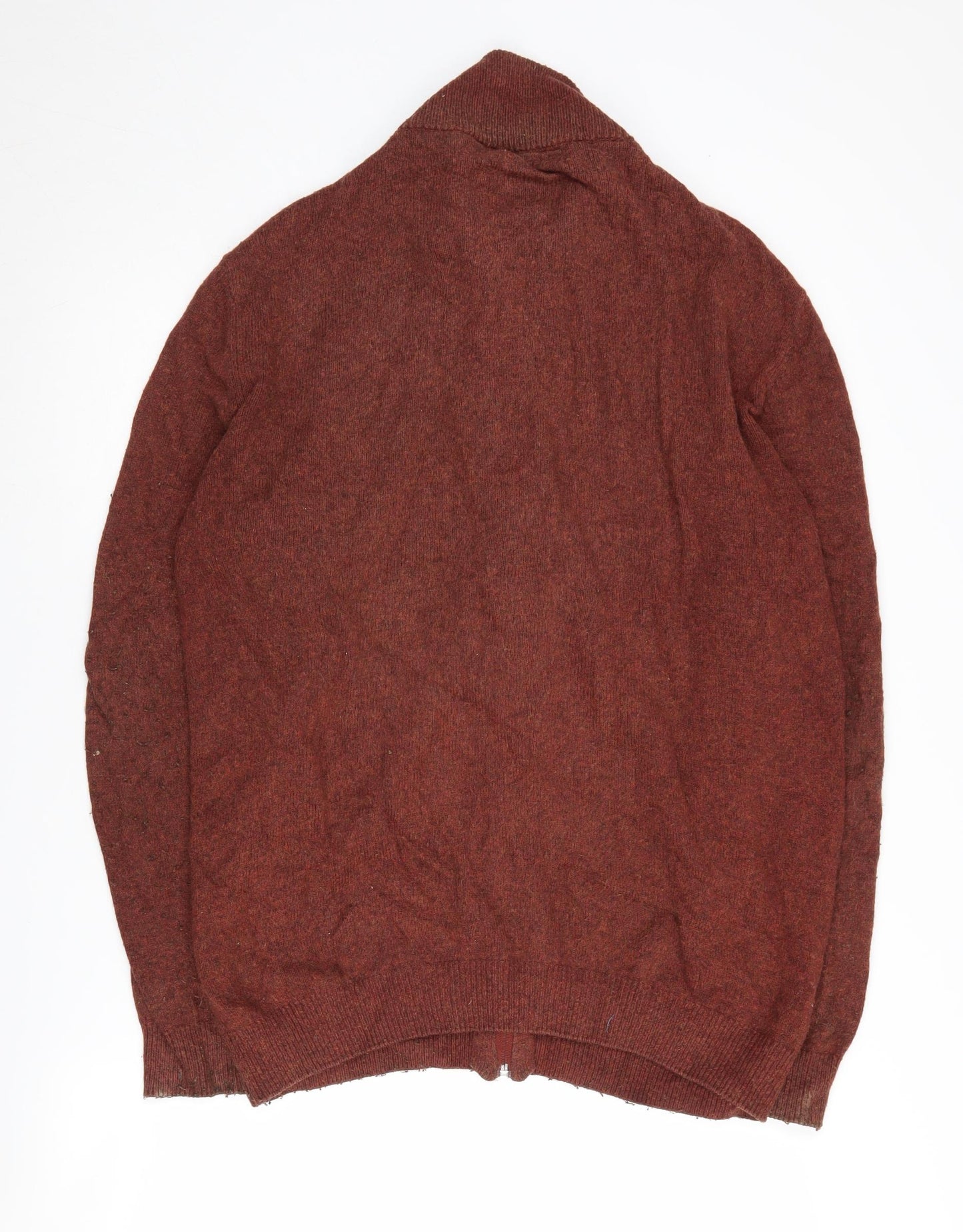 J.T. ASHCOTT Men's Brown Full Zip XL Wool Blend Jumper