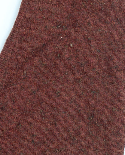 J.T. ASHCOTT Men's Brown Full Zip XL Wool Blend Jumper