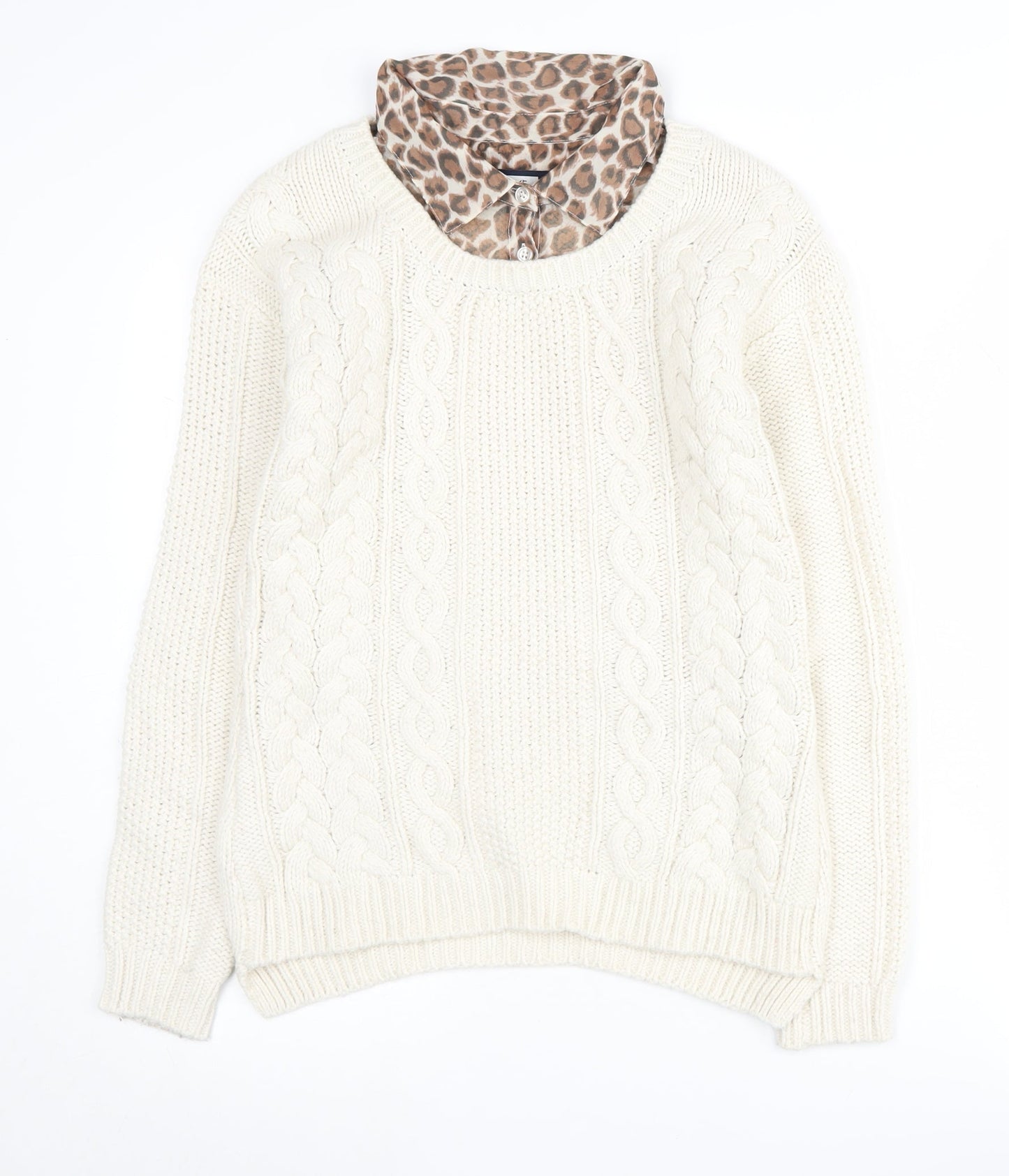 Womens UK Size 8 NEXT Ivory Pullover Jumper