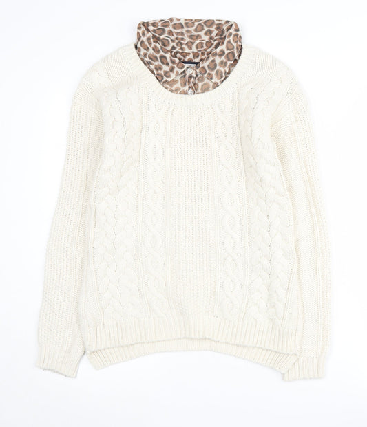 Womens UK Size 8 NEXT Ivory Pullover Jumper