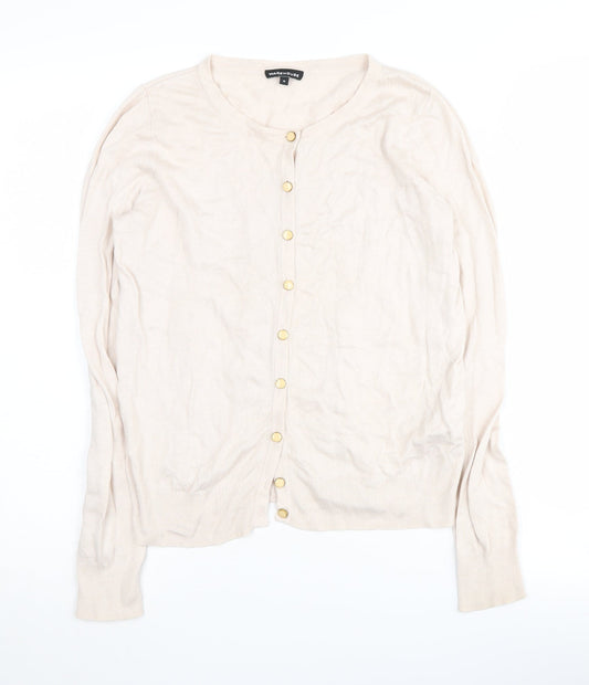 Womens UK Size M Warehouse Ivory Cardigan Jumper