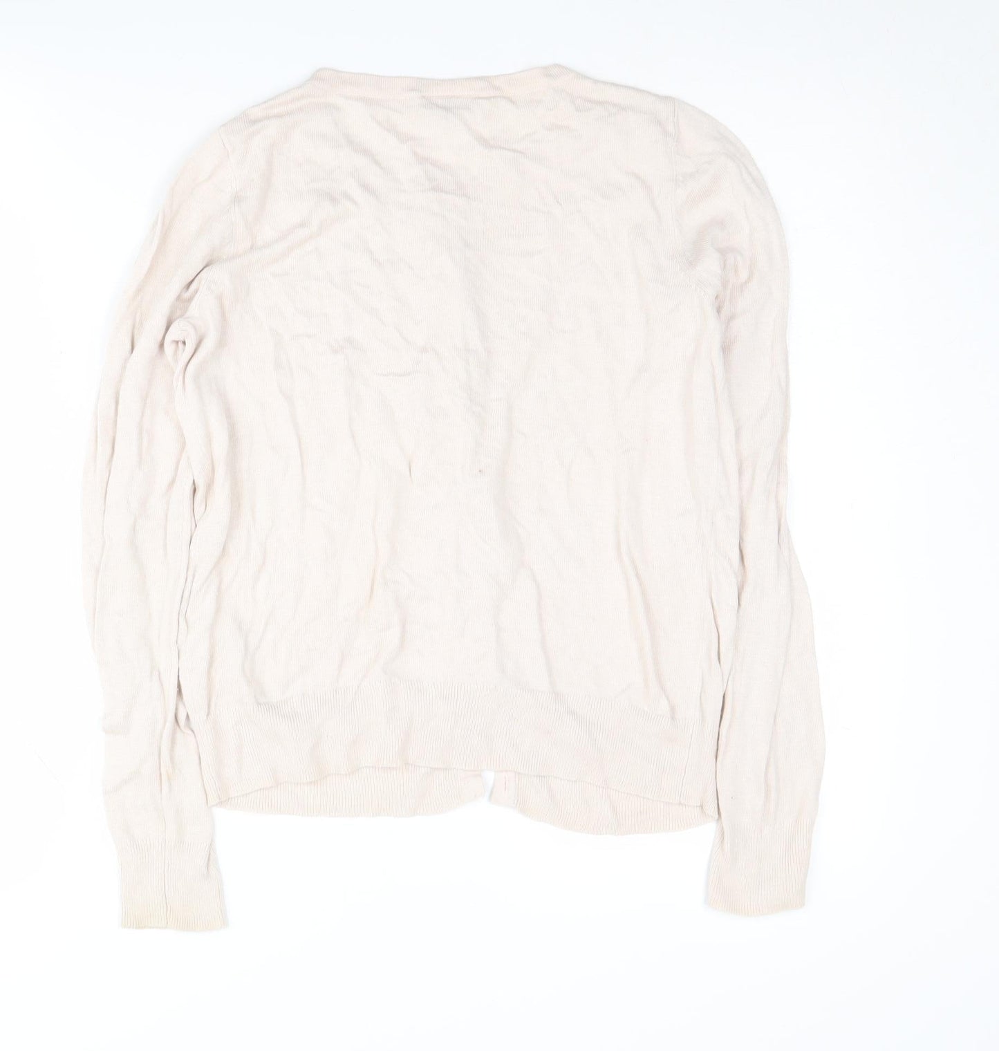 Womens UK Size M Warehouse Ivory Cardigan Jumper
