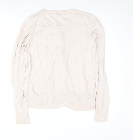 Womens UK Size M Warehouse Ivory Cardigan Jumper