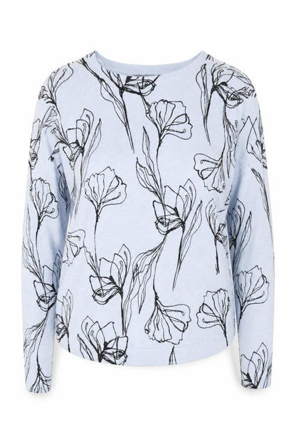 Marks and Spencer Women's Blue Floral Jumper Size 6