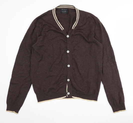 Petroleum Black Label Men's Brown Cotton Cardigan M