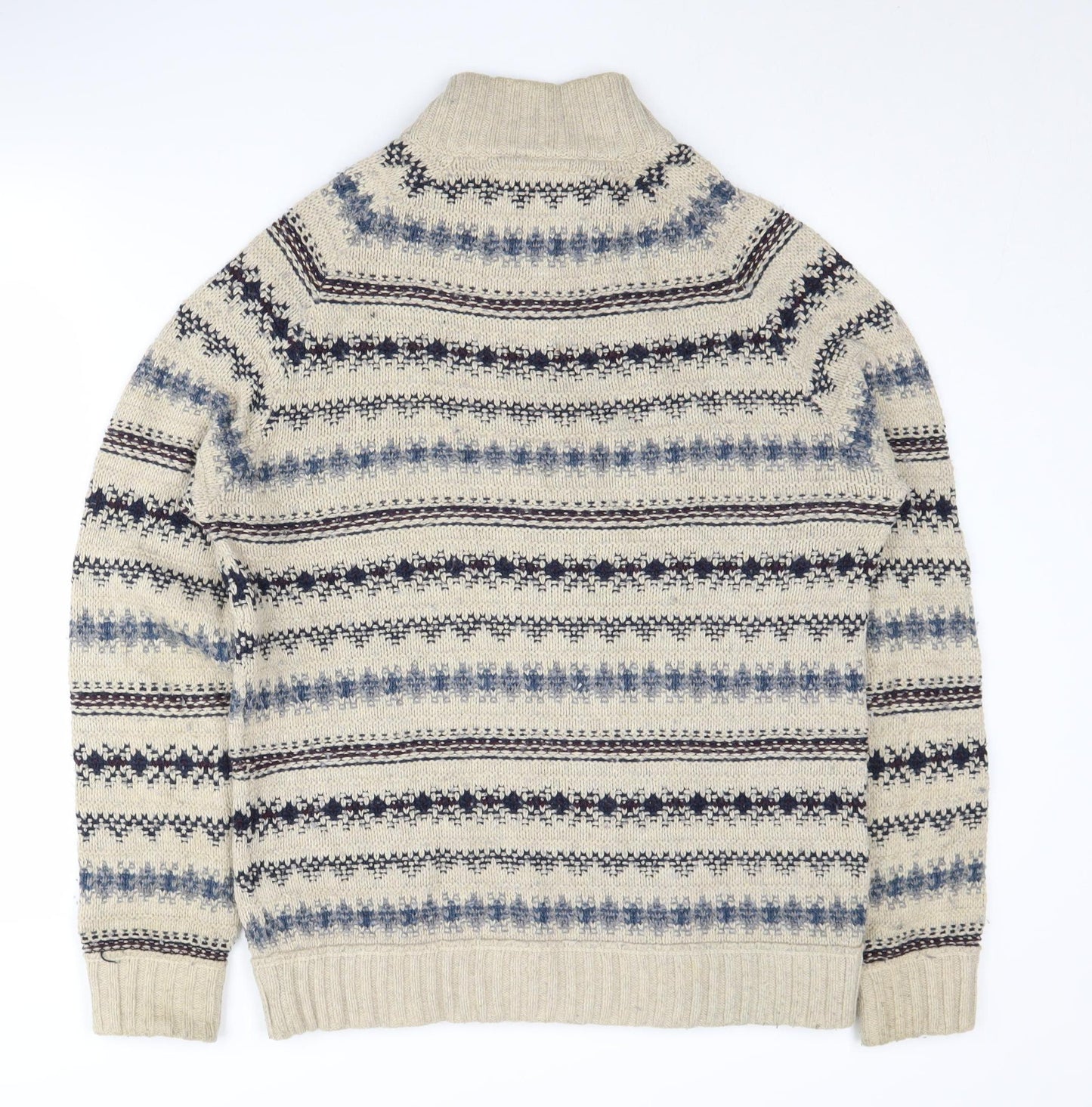 Debenhams Men's Beige Medium 1/4 Zip Jumper