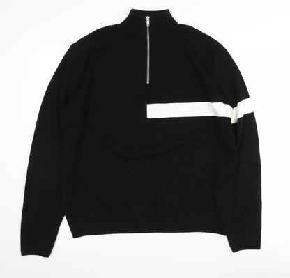 boohooMAN Men's Black Medium Full Zip Jumper