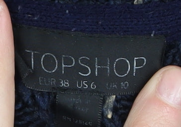 Womens UK Size 10 Topshop Blue Pullover Jumper
