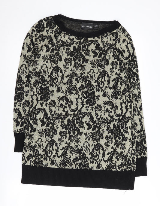 Womens UK Size M Nina Leonard Black Pullover Jumper