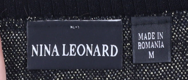 Womens UK Size M Nina Leonard Black Pullover Jumper