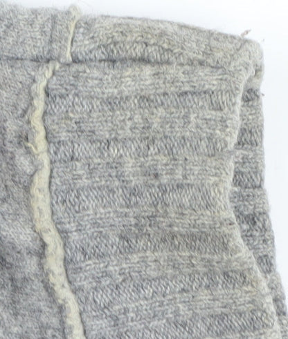 Jack Wills Men's Grey Wool Blend V-Neck Jumper Large