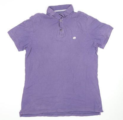 Banana Republic Men's Purple Cotton Polo Shirt L