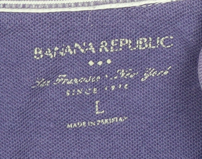 Banana Republic Men's Purple Cotton Polo Shirt L