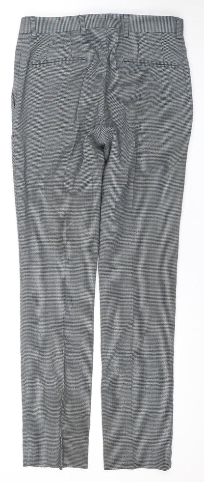 Topman Men's Grey Check Trousers - 28R