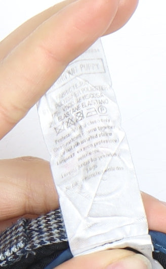 Topman Men's Grey Check Trousers - 28R