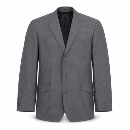 Front view of Harvey Nichols Grey Striped Blazer 44 Regular Fit