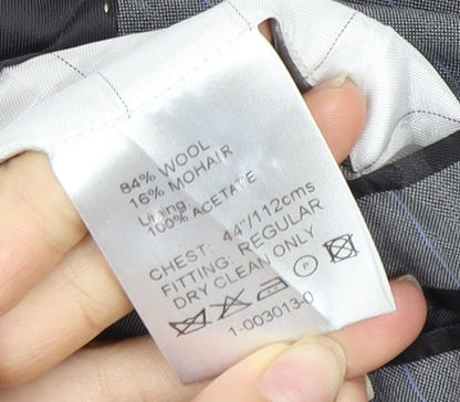 Harvey Nichols Grey Striped Blazer 44 Regular Fit