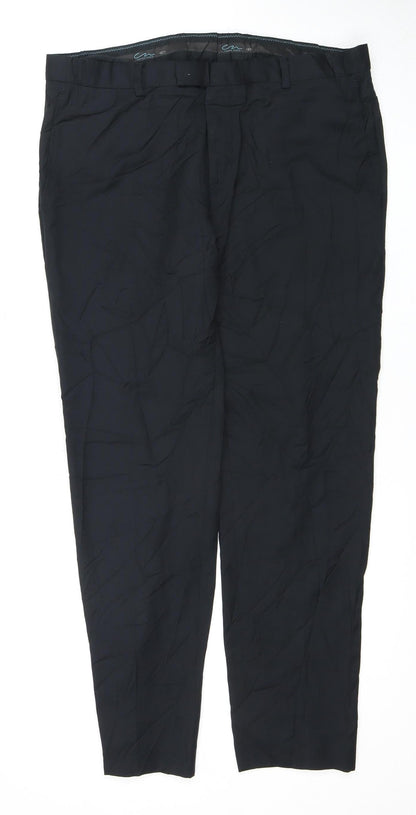 Reda Men's Black Wool Trousers Size 35