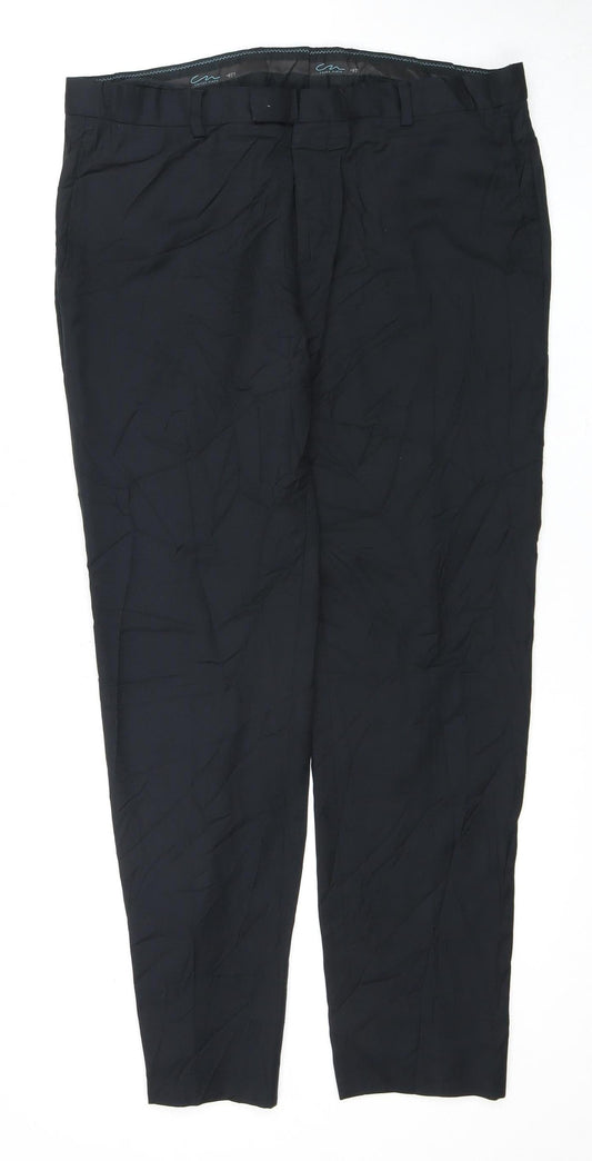 Reda Men's Black Wool Trousers Size 35