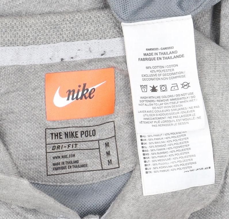 Nike Men's Grey Polo Shirt M with Logo Accents