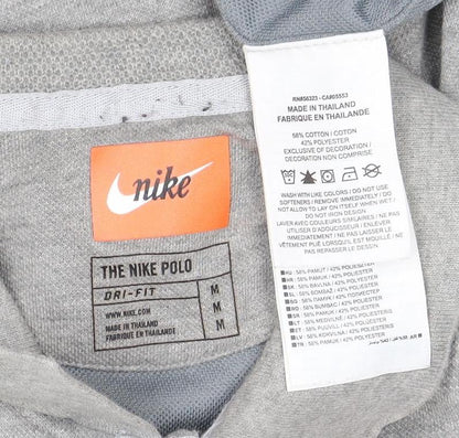 Nike Men's Grey Polo Shirt M with Logo Accents