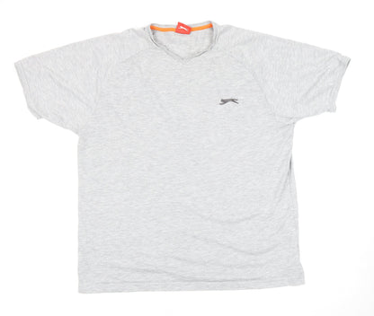 Slazenger Men's Grey L T-Shirt, V-Neck, Excellent Condition