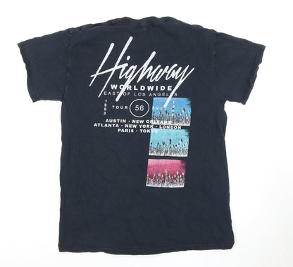 Topman Men's Black Graphic Print T-Shirt Small