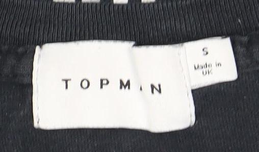 Topman Men's Black Graphic Print T-Shirt Small