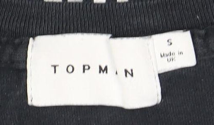 Topman Men's Black Graphic Print T-Shirt Small