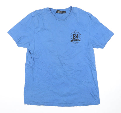 Topman Men's Blue Graphic Print T-Shirt, Medium