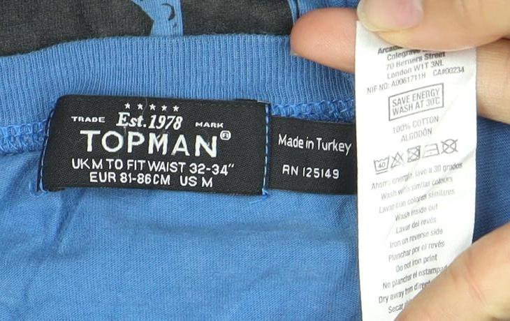 Topman Men's Blue Graphic Print T-Shirt, Medium