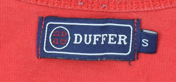 Duffer Men's Red Small T-Shirt Crew Neck Logo