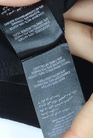 New Look Women's Black Embroidered T-Shirt UK 10