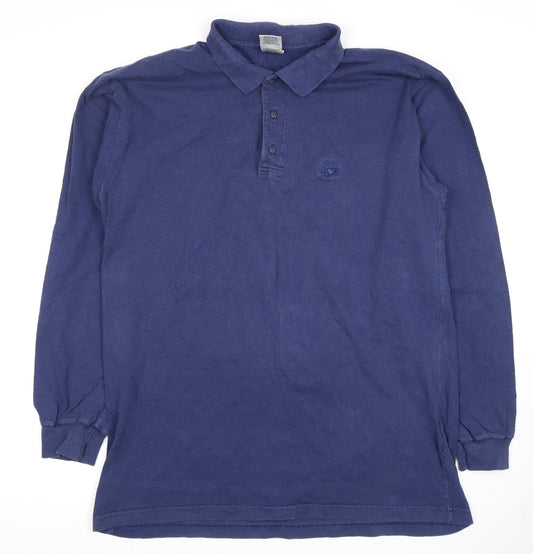 Fruit of the Loom Men's Blue Long Sleeve Polo L