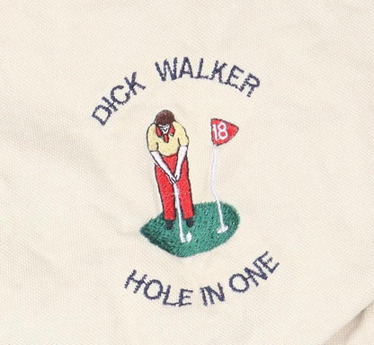 Beige Men's L Polo with Embroidery for Golf