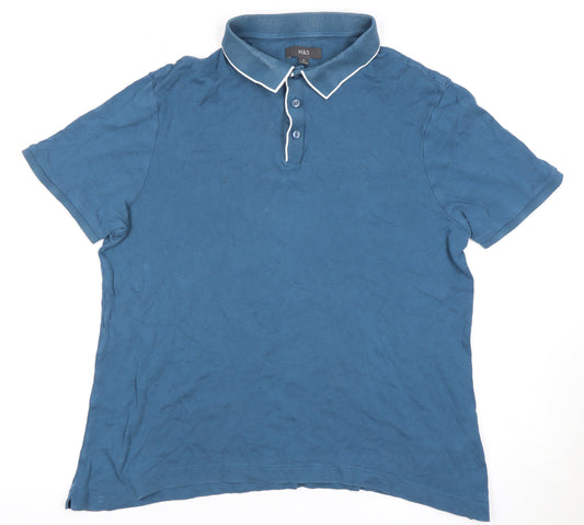 Marks and Spencer Men's Blue XL Polo Shirt