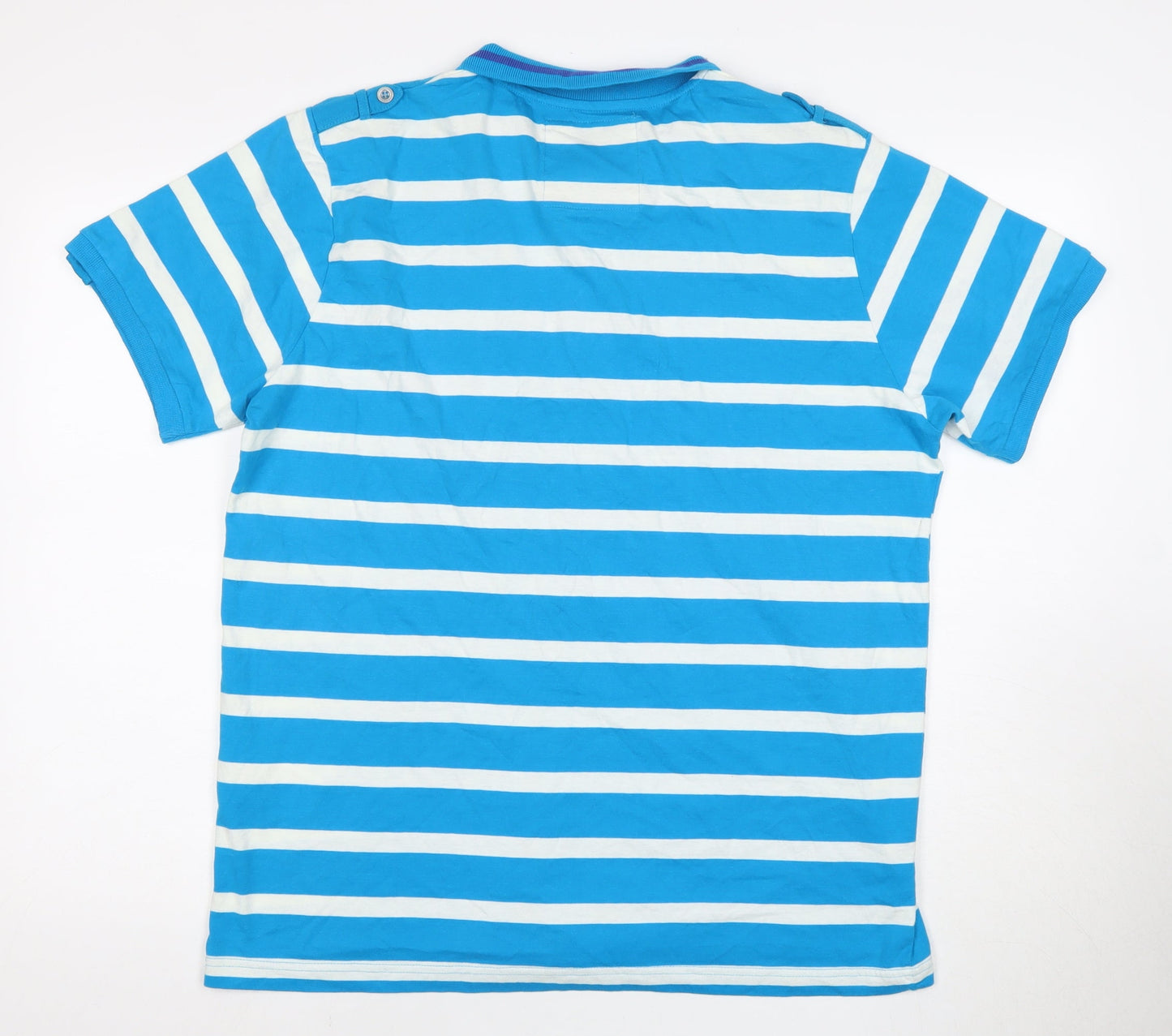 Dissident Men's Blue Striped Polo L