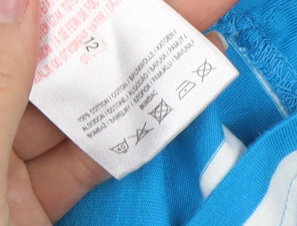 Dissident Men's Blue Striped Polo L