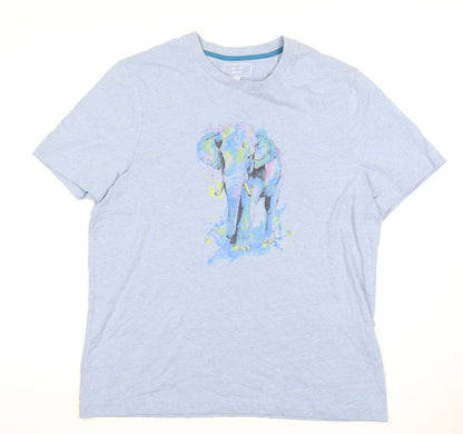 John Lewis Men's Blue Animal Graphic T-Shirt - Large