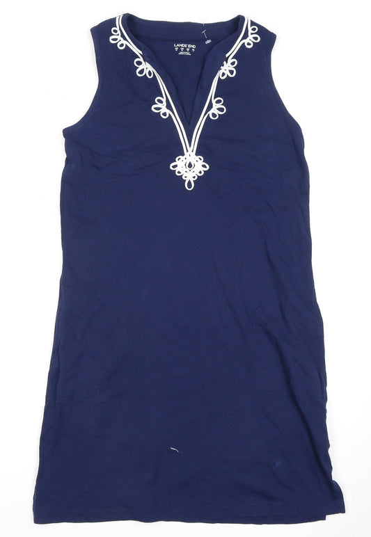 Lands' End Women's Blue XS Sleeveless Shift Dress