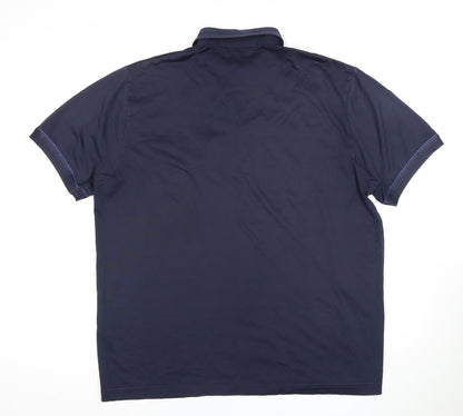 Freesia Men's Polo Shirt 7XL Blue Short Sleeve Buttoned