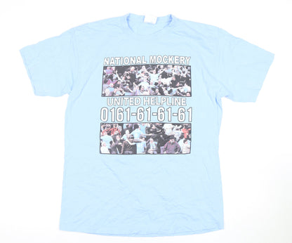 JHK Men's Blue Graphic Print T-Shirt, Size L