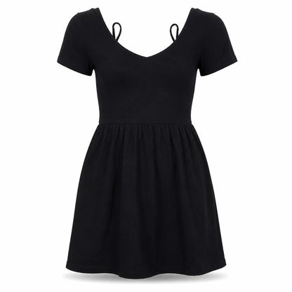 Front view of Asos Women's Black Jersey Strappy Dress, size 6