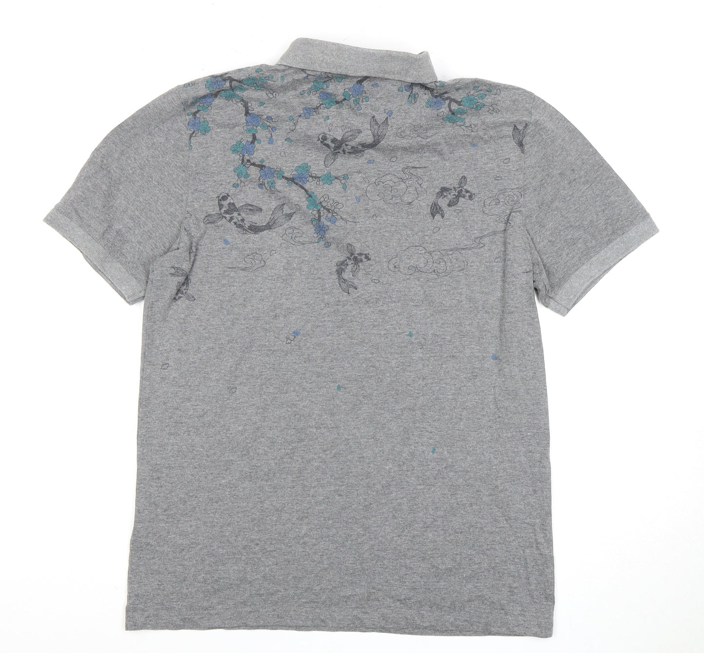 Steel & Jelly Men's Grey Graphic Polo Shirt M