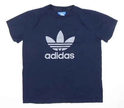 Adidas Men's Blue Graphic Logo T-Shirt, Size M