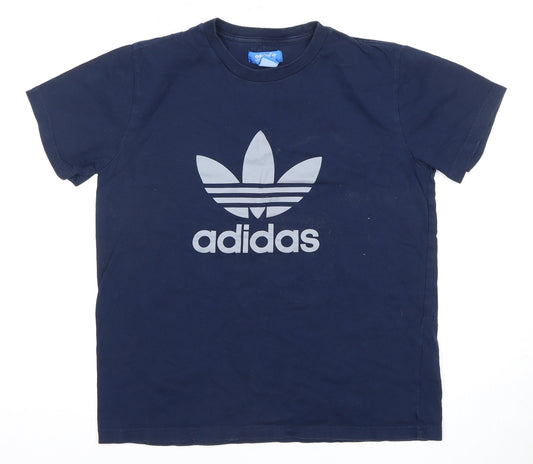 Adidas Men's Blue Graphic Logo T-Shirt, Size M